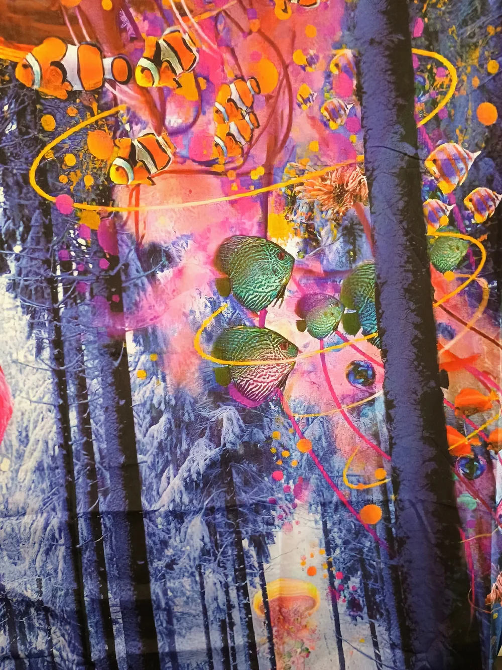 Psychedelic Jellyfish Forest Wall Tapestry - Pink & Orange